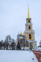 Ryazan, Russia - January, 5, 2019: landscape with the image of Ryazan Kremlin