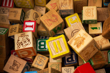 pile of blocks for sale at a flea market