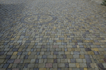 Fototapeta premium textural stone background patterned paving slabs