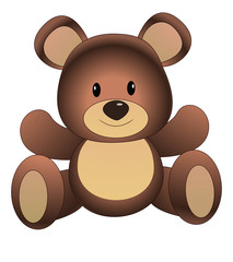 Cute cartoon Teddy bear, vector illustration