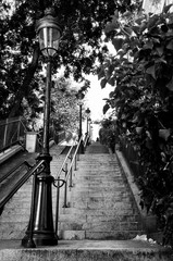 Staircase in Montmartre in Paris, France