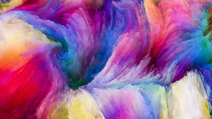 Rolgordijnen Mix van kleuren Visualisatie van digitale verf