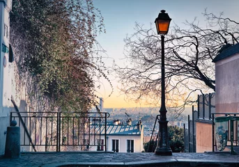 Straßenlaterne und Skyline von Paris aus Paris, Frankreich gesehen © IB Studio