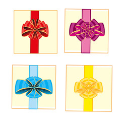 Podarochnye boxes with bow of the miscellaneous of the colour