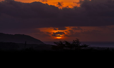 Fototapeta na wymiar Kauai Island Silhouette