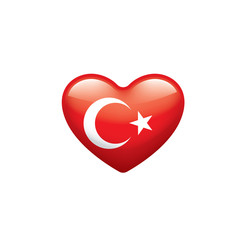 Turkey flag, vector illustration on a white background