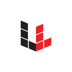 3D LL logo letter design