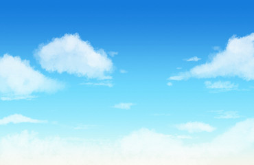 水彩　青空　イラスト