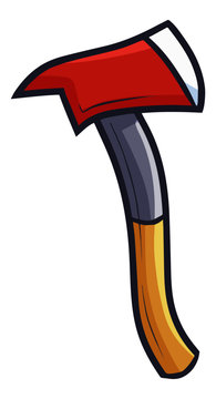 Funny and cool firefighter's axe for work - vector