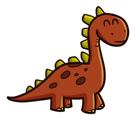Cute and funny small dinosaurs smiling - vector
