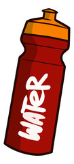 Funny and cool red drinking container for sporty image - vector.