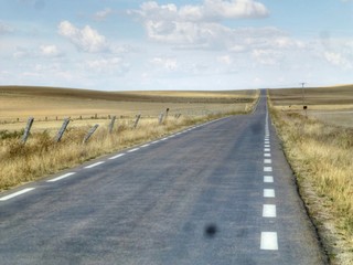 Rural road to Madrid, Spain