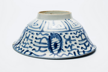 Chinese ancient blue and white ceramic bowl
