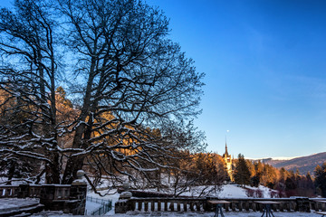 Peles Castle In Winter