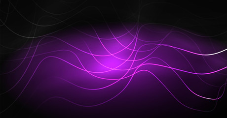 Neon lines wave background. Abstract composition