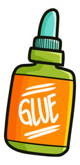 Cute and funny yellow glue for office supplies - vector