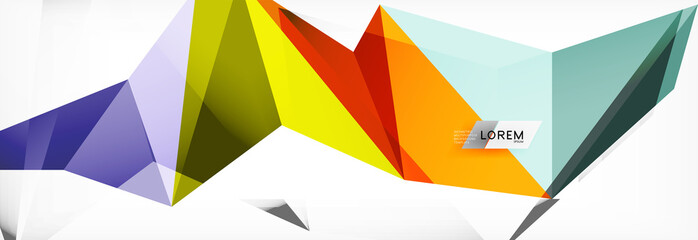 Mosaic triangular low poly style abstract geometric background. Polygonal vector. Abstract white bright technology design.