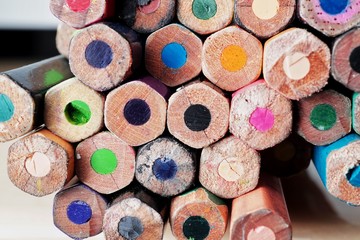 Colored pencils close up 