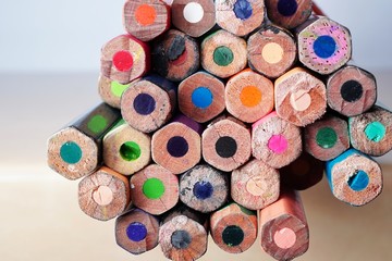 Colored pencils close up 