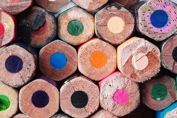 Colored pencils closer up photo