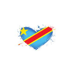 Democratic Republic of the Congo flag, vector illustration on a white background