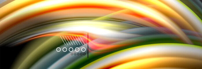 Rainbow color fluid wave lines flow poster. Wave Liquid shapes design