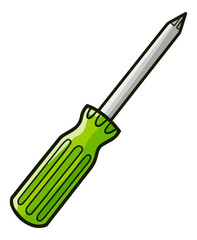 Funny and cute screwdriver for mechanical works - vector