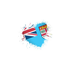 Fiji flag, vector illustration on a white background