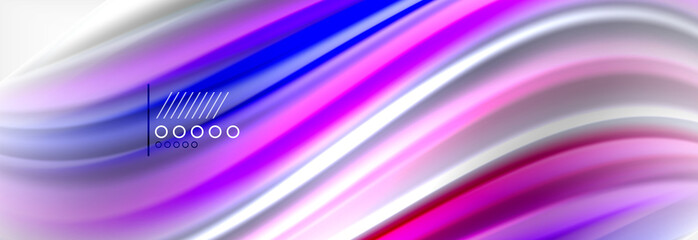 Abstract wave lines liquid fluid rainbow style color stripes background. Artistic illustration for presentation, app wallpaper, banner or poster