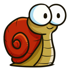 Funny and cute snail with big eyes smiling - vector © ogieurvil