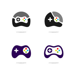 Joystick Game Logo Concept Template Design Vector. Game Planet logo Symbol - Vector