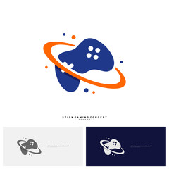 Joystick Game Logo Concept Template Design Vector. Game Planet logo Symbol - Vector © Top Studio
