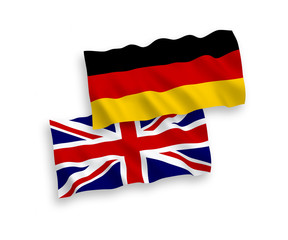 Flags of Great Britain and Germany on a white background