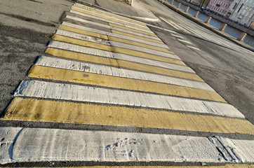 Marking pedestrian crossing.