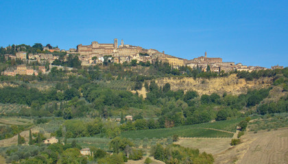 Fototapeta na wymiar View of Montepulciano town in Italy