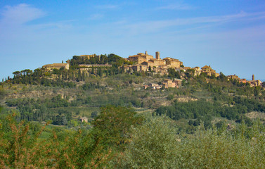 Fototapeta na wymiar View of Montepulciano town in Italy