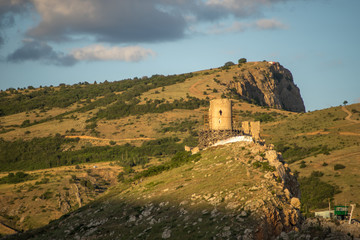 Fototapeta na wymiar View on Cembalo, one of Genoese fortresses in Crimea.