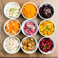 different kinds of salad