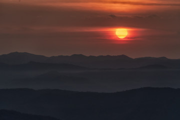 sunset View On the Mountains