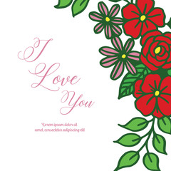 Vintage frame with blooming flower love text vector art