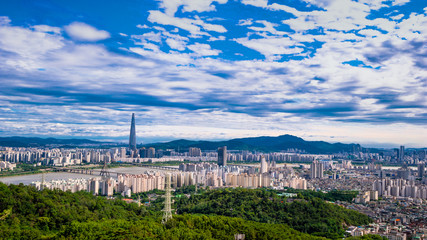 The views of the Republic of Korea at Seoul on the mountain