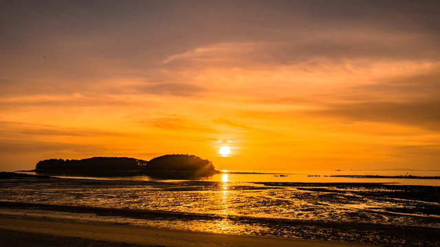 Evening glow of Muchangpo Beach