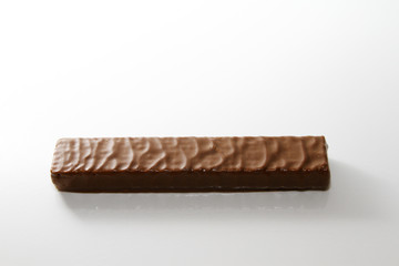 Chocolate bar on white background