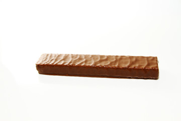 Chocolate bar on white background