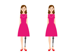 義足の女性（左脚）