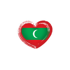 Maldives flag, vector illustration on a white background