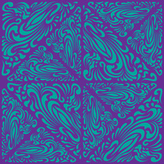 Abstract Pattern in Oriental Style. Bright pattern of flowing lines. The idea of packaging, tiles, wallpaper, textiles. Handmade.