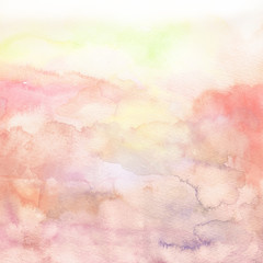 水彩　ピンク　黄　手描き