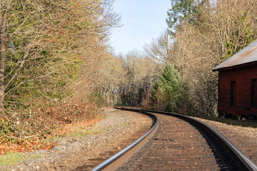 Railway track at Aurora Street in Oregon