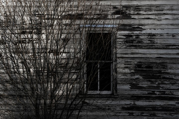Spooky abandon house window in Oreogon